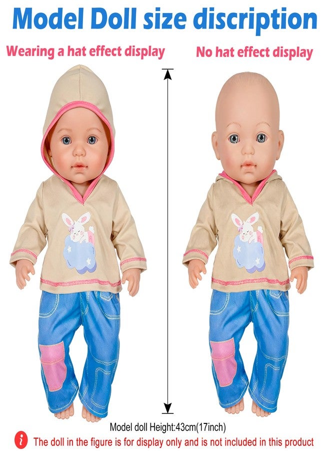 iBayda 10 Sets Doll Clothes and Accessories Include Rompers, Outfits for 14-17 Inch (35-43cm) New Born Baby Dolls (Doll Not Included) - Image 3